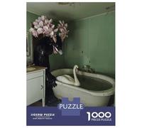 1000 Piece Jigsaw Puzzles for Adults Jigsaw Wolf And Swan in Bathroom Adult Jigsaw Puzzle Hands-on Game Perfect Decoration Challenging Game Gifts 70x50cm/1000pcs