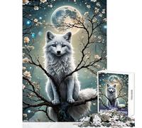 1000 Piece Jigsaw Puzzles for Adults Jigsaw Wolf Cherry Blossom Japan 1000 Piece Jigsaw Hands-on Game Great Gifts for Games Wall Art (38x52cm)