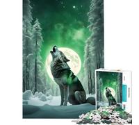 1000 Piece Jigsaw Puzzles for Adults Jigsaw Wolf Howling Moonlight 1000 Jigsaw Puzzle Anti-Stress Toys Enhance Memory Unique Birthday And Xmas Gifts (38x26cm)