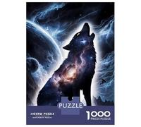 1000 Piece Jigsaw Puzzles for Adults Jigsaw Wolf Howling Silhouette Adult Jigsaw Puzzle Toy Wall Decor A Work of Art Fun Activities at Home 38x26cm/1000pcs