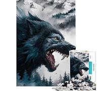 1000 Piece Jigsaw Puzzles for Adults Jigsaw Wolf Mountain Landscape Hands-on Game Learning Educational Toys Birthday Gifts for The Whole Family (Size 75x50cm)
