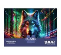 1000 Piece Jigsaw Puzzles for Adults Jigsaw Wolf Spirit Animal Art Print-1 Puzzles for Adults Anti-Stress Toys Presents for Women Fun Activities at Home 38x26cm/1000pcs