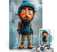 1000 Piece Jigsaw Puzzles for Adults Jigsaw Worried Hiker Cartoon Denkspiel eignet sich ideal als Geschenk für die ganze Familie52x38cm