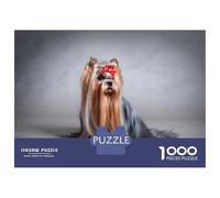1000 Piece Jigsaw Puzzles for Adults Jigsaw Yorkshire Terrier Puzzles for Adults Brain Teaser Game Enhance Memory Fun Activities at Home 52x38cm/1000pcs