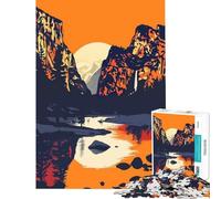 1000 Piece Jigsaw Puzzles for Adults Jigsaw Yosemite Sunset Art Hands-on Game Learning Educational Toys Birthday Gifts for The Whole Family (Size 38x26cm)