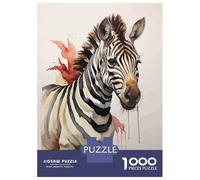 1000 Piece Jigsaw Puzzles for Adults Jigsaw Zebra Abstract Watercolor Puzzles for Adults Toy Wall Decor Perfect Decoration Challenging Game Gifts 52x38cm/1000pcs