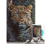 1000 Piece Jigsaw Puzzles for Adults Jungle Leopard Jigsaw,Educational Games Home Decoration Suitable for Desktop Decoration (size 38x26cm)