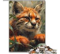 1000 Piece Jigsaw Puzzles for Adults Jungle Lynx, Help The Brain Exercise Addictive Toys to Cultivate Patience Enhance Memory (Size 26x38cm)