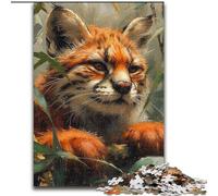 1000 Piece Jigsaw Puzzles for Adults Jungle Lynx, Help The Brain Exercise Addictive Toys to Cultivate Patience Enhance Memory (Size 50x75cm)