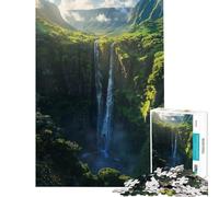 1000 Piece Jigsaw Puzzles for Adults Jungle Waterfall Fun at Home Activities, Difficult Hard DIY Toys Suitable for People Aged 14 And Above (50x75cm)