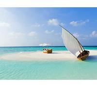 1000 Piece Jigsaw Puzzles for Adults & Kids Age 14 Years Up - Maldives beach tropical 75x50cm