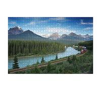 1000 Piece Jigsaw Puzzles For Adults Kids Railway With Train In Banff National Park Canadian Rockies Jigsaw Puzzles For Teens Printing Adult Puzzles Educational Games Diy Puzzle