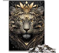 1000 Piece Jigsaw Puzzles for Adults King Tiger Golden Art Deco JigsawPuzzle 1000 Pieces for Adults Birthday Party for Men Women Size 50X75CM