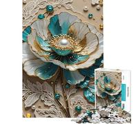 1000 Piece Jigsaw Puzzles for Adults Kintsugi Lotus Abstract Help The Brain Exercise Improve Memory Educational Game for 14+ Puzzle Game Offered (38x52cm)