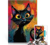 1000 Piece Jigsaw Puzzles for Adults Kiss Me - A Goofy Colorful Cat Quizspiel Geburtstagsgeschenk, Geschenke38x26cm