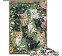 1000 Piece Jigsaw Puzzles for Adults Kitten in The Garden Puzzles for 1000 Piece Brain Teaser Game for Teenagers, for Family Game Night (size 26x38cm)