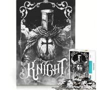 1000 Piece Jigsaw Puzzles for Adults Knight Illustration Black White Armageddon Relax Games Home Art Decor Deal As Gifts for The Whole Family 38x52cm