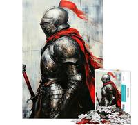 1000 Piece Jigsaw Puzzles for Adults Knight in Shining Armor with Red Cape Teenager Puzzles Family Games Staycation Kill Time Unique Gifts for Birthday And Christmas (Size 50x75cm)
