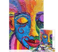 1000 Piece Jigsaw Puzzles for Adults Kooky Abstract Colorful Female Portrait Relaxing Games for The Whole Family Anti-Stress Toys Train Your Brain And Hands (38x52cm)
