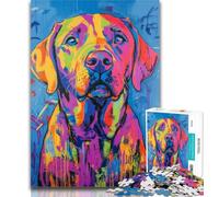 1000 Piece Jigsaw Puzzles for Adults Labrador Retriever Oil Painting Teenager Jigsaw,Birthday Present, Gifts, Wall Art for Age 14 Years Up 26x38cm