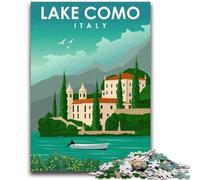 1000 Piece Jigsaw Puzzles for Adults Lake Como Italy Travel Art 1000 Piece Puzzle,is Ideal As Gifts for The Whole Family Suitable for And 14 (26x38cm)