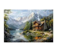 1000 Piece Jigsaw Puzzles for Adults, Landscape Puzzles for Adults, Gift for Women, Christmas, Family Wooden Puzzle Educational Games, Challenging Adult Jigsaws, Box Packaging, Cottage Pattern Q-5