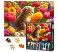 1000 Piece Jigsaw Puzzles for Adults, Large 70x50cm Kitten Kitten Art Puzzle, Thick Recycled Board with Reference Poster, Stress Relief Activity, Ideal Fit for Standard Frames, Gift