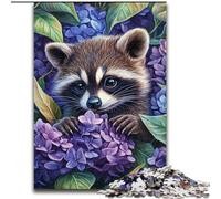 1000 Piece Jigsaw Puzzles for Adults Lavender And Raccoon Jigsaw Adult Game Gift Family Interactive Game Brain Challenge Gift 50X75CM