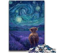 1000 Piece Jigsaw Puzzles for Adults Lavender Under The Night Sky Educational Games Home Decoration Educational Game for Birthday, Chrismas 26x38cm