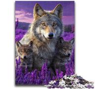 1000 Piece Jigsaw Puzzles for Adults Lavender Wolf Puzzles for Adults,Fun Present & Activity for Home,Toy for Rainy Days (38x26cm)