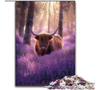 1000 Piece Jigsaw Puzzles for Adults Lavender Yak Puzzle Family Bonding Activity, Unique Gift for Holidays & Birthdays 50X75CM