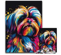 1000 Piece Jigsaw Puzzles for Adults Lhasa Apso Dog Art Impossible Jigsaw Puzzles for Adults Perfect for Birthday, Christmas 26X38CM/10.23x14.96inch