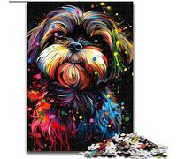 1000 Piece Jigsaw Puzzles for Adults Lhasa Apso Dog Art Jigsaw Puzzles for Adults, 1000 Piece for Family & Friends, Brain-Teasing Challenge (Size 50x75cm)