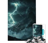 1000 Piece Jigsaw Puzzles for Adults Lightning Storm Over Mountains for Educational Game Challenging Game Toys Gifts Birthday for The Whole Family (Size 38x26cm)