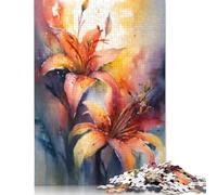 1000 Piece Jigsaw Puzzles for Adults Lily Yellow Flower Lilies Jigsaw Puzzles for Adults Age 18+ Woodenboard Puzzles Jigsaw Puzzle - Challenging Game 1000pcs (75x50cm)