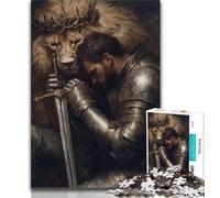 1000 Piece Jigsaw Puzzles for Adults Lion And Knight,Learning Educational Toys Family Games Enhance Love between Couples 38x52cm
