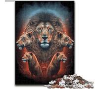 1000 Piece Jigsaw Puzzles for Adults Lions Illustrations 1000 Pieces Puzzles for Adults Teenager Stress Reduction Cool Unique Gift for Family (Size 50x75cm)