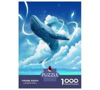 1000 Piece Jigsaw Puzzles for Adults Little Girl Whale Fish Puzzles for Adults Relaxing Games A Work of Art Difficult And Challenge 52x38cm/1000pcs