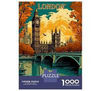 1000 Piece Jigsaw Puzzles for Adults London Cityscape Autumn Illustration Jigsaw Puzzle Anti-Stress Toys Home Decoration Difficult And Challenge 52x38cm/1000pcs