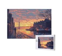 1000 Piece Jigsaw Puzzles for Adults London Jigsaw Comes with Packaging Box and Reference Pictures,Fun Joyful Family Entertainment Games,Challenging Adult Puzzles Gift Home Decor Brooklyn Bridge M-218