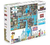 1000 Piece Jigsaw Puzzles for Adults - London Puzzle 8-bit Retro Style - Jigsaws 1000 Pieces for Adults - Made with 100% Recycled Cardboard - Level 3 by bopster