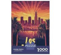 1000 Piece Jigsaw Puzzles for Adults Los Angeles Skyline Sunset Adult Jigsaw Puzzle Toy Wall Decor Wall Decoration Unique Gifts for Birthday And Christmas 52x38cm/1000pcs