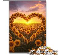 1000 Piece Jigsaw Puzzles for Adults Love Sunflower Jigsaw for Home Decor, Ideal Christmas & New Year Gift for Teenagers 50X75CM