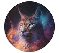 1000 Piece Jigsaw Puzzles for Adults Lynx Nebula Round Puzzles 1000 Pieces for Adults Gift for Men And Women, Daily & Special Occasion 67.5x67.5cm