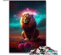 1000 Piece Jigsaw Puzzles for Adults Majestic Lion on Mars Jigsaw Puzzle Made of Wood, Idea, Humorous Artwork, Detailed Artwork 1000pcs(50x75cm)