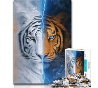 1000 Piece Jigsaw Puzzles for Adults Majestic Tiger Teenager Jigsaw,Family Entertainment Toys with Matching Poster And Trivia Sheet (size 75x50cm)