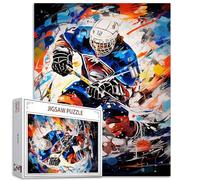 1000 Piece Jigsaw Puzzles for Adults Man Playing Hockey Painting Jigsaw Puzzle Athletes 1000 Pieces Puzzles Graffitic Ball Sport DIY Craft Magic Puzzle Art Bedroom Decor Man Cave Gift(Colorful)