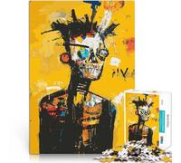 1000 Piece Jigsaw Puzzles for Adults Man Portrait in Yellow Basquiat Style Familienspaß Für Paare geeignet75x50cm