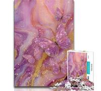 1000 Piece Jigsaw Puzzles for Adults Marble Butterfly,Learning Educational Toys Family Games Enhance Love between Couples 75x50cm