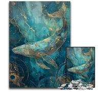 1000 Piece Jigsaw Puzzles for Adults Marble Whale Wooden Puzzles for Adults Educational Game Challenge Toy for Adult Teenagers 50X75CM